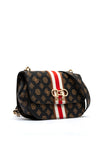 Guess Nelka Front Stripe Mini Crossbody Bag, Mocha