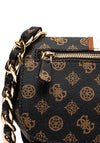 Guess Nelka Front Stripe Mini Crossbody Bag, Mocha