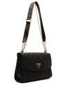 Guess Cresidia Logo Embossed Crossbody Satchel Bag, Black