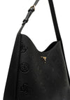 Guess Keandra 4G Peony Printed Large Shoulder Bag, Black