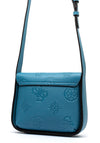 Guess Keandra 4G Peony Printed Crossbody Bag, Slate Blue