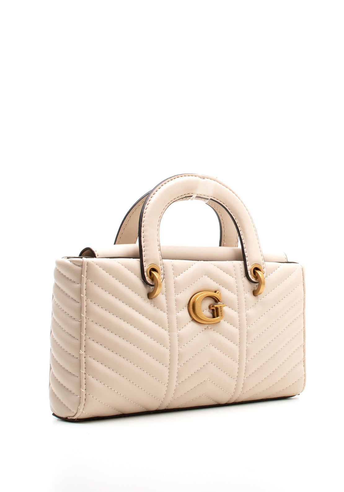 Guess Lovide Mini Quilted Satchel Bag, Stone