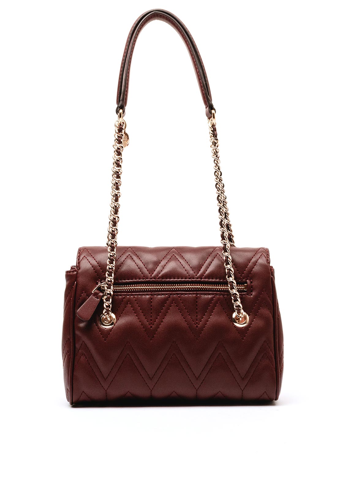 GUESS Borsa A Tracolla Eda Top Zip - Borgoña Trapuntata, Dimensioni 25x15x6 Cm, Pratica E Stilosa