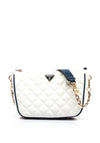 Guess Cruise Vibe Quilted Shoulder Bag, White & Navy