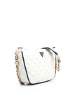 Guess Cruise Vibe Quilted Shoulder Bag, White & Navy