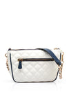 Guess Cruise Vibe Quilted Shoulder Bag, White & Navy