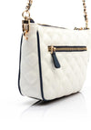 Guess Cruise Vibe Quilted Shoulder Bag, White & Navy