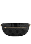 Guess Erenia 4G Logo Peony Half Moon Shoulder Bag, Black