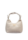 Guess Mirema Mini Woven Hobo Convertible Grab Bag, White Multi