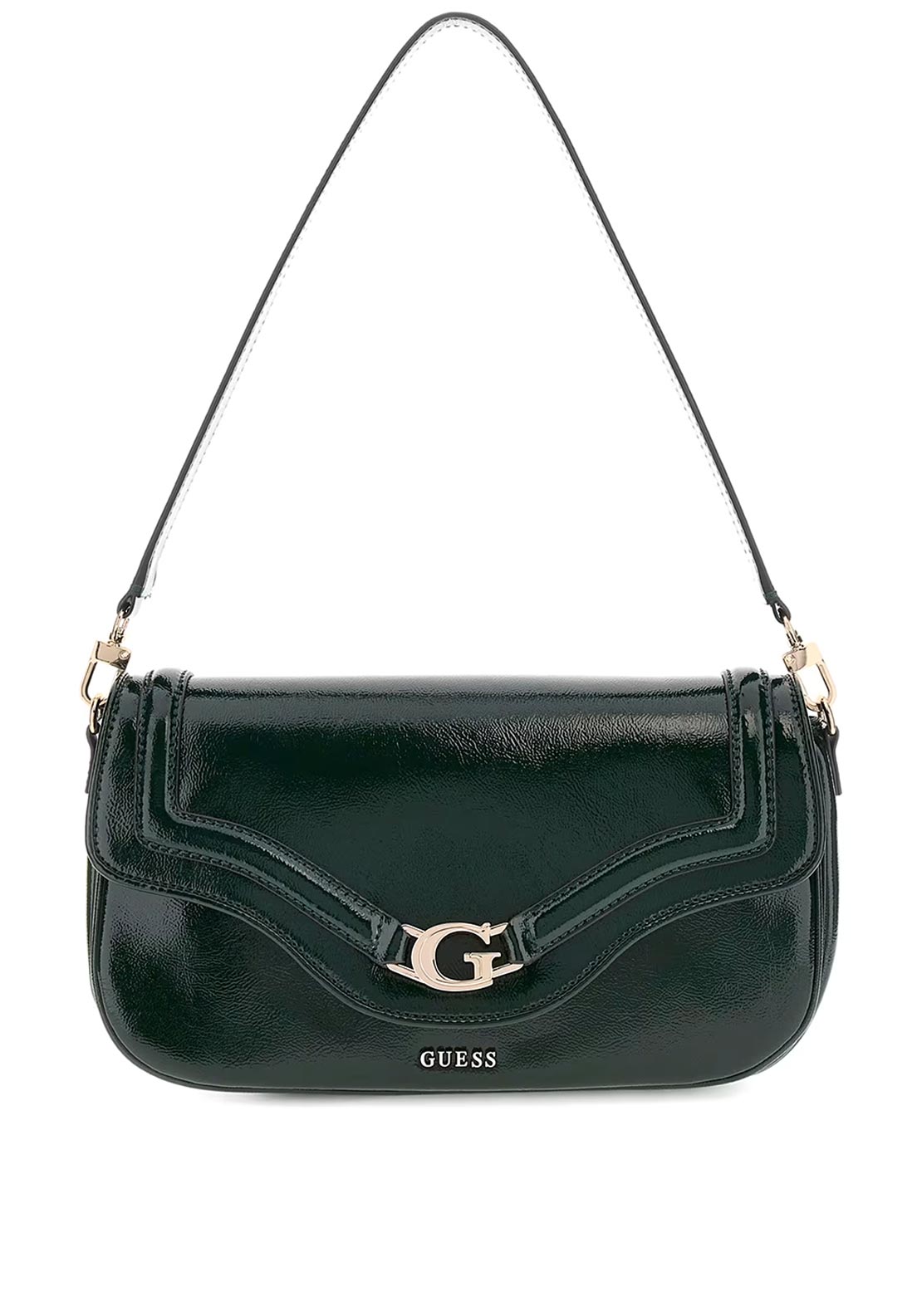 Guess Dea Patent Faux Leather Small Shoulder Bag, Green