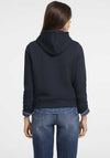 Guess Womens Chenille Logo Patch Hoodie, Dark Blue