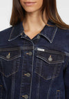 Guess Womens Slim Denim Trucker Jacket, Dark Blue