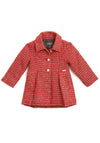 Guess Girls Boucle Long Sleeve Coat, Red Multi