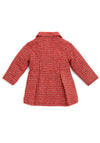 Guess Girls Boucle Long Sleeve Coat, Red Multi