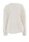 Guess Mini Girl Star Peplum Long Sleeve Sweater, Cream