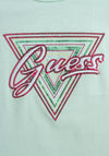 Guess Older Girl Sequins Short Sleeve Tee, Green