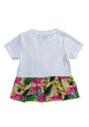 Guess Baby Girl Tropical Peplum Short Sleeve Tee, White