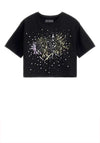 Guess Older Girl Sequins Crop Top, Black