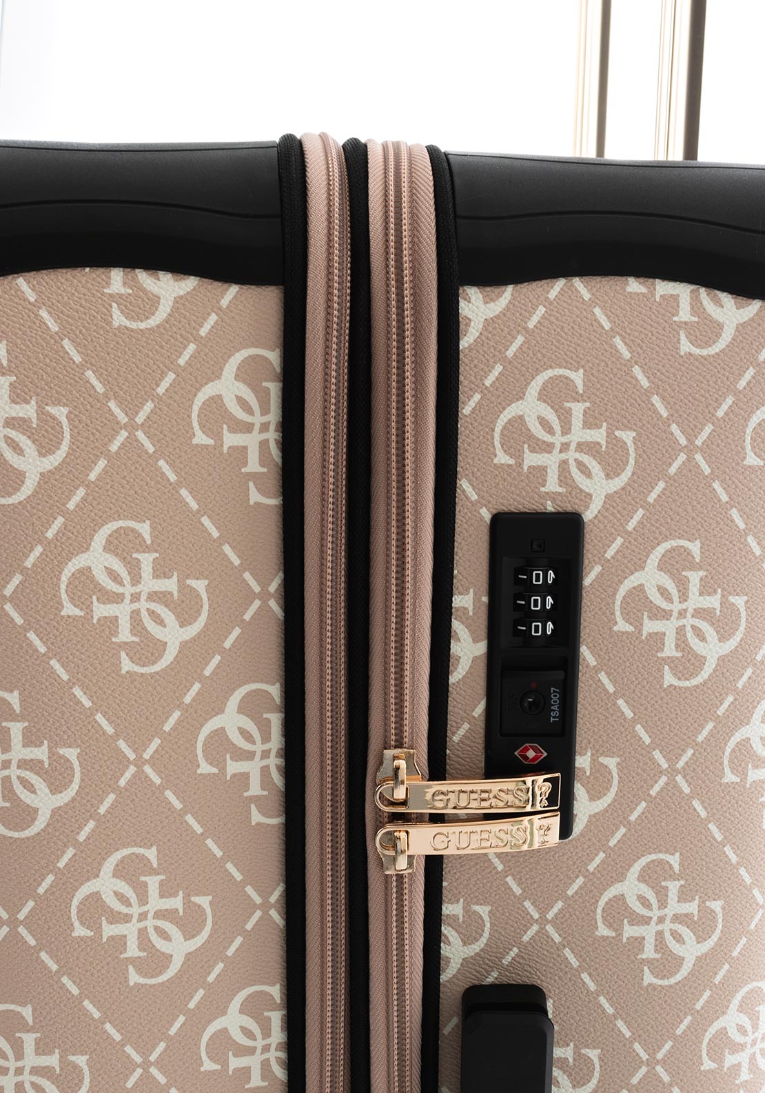 Guess Berta 4G 28” 8-Wheeler Spin Suitcase, Sand