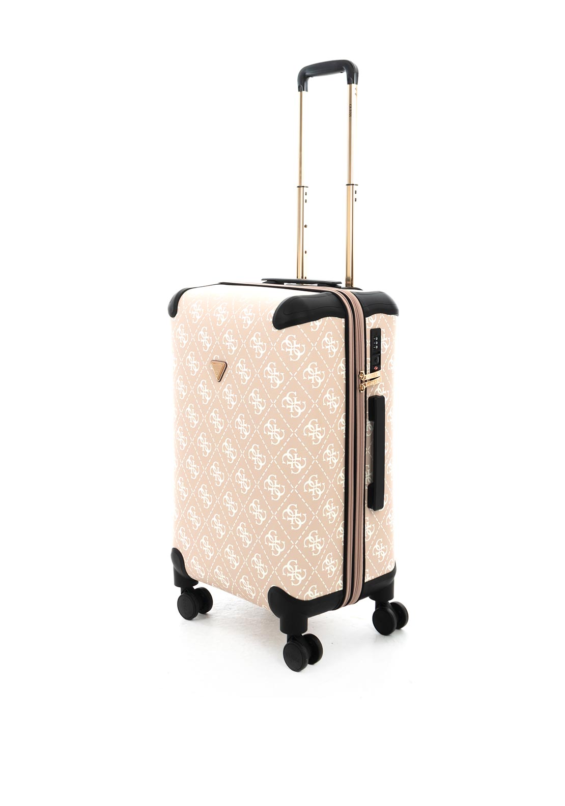 Guess Berta 4G 25” 8-Wheeler Spin Suitcase, Beige