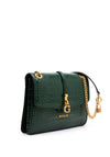 Guess James Faux Reptile Print Shoulder Bag, Forest