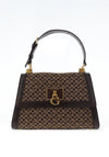 Guess Stephi Logo Print Girlfriend Satchel Bag, Brown