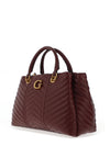 Guess Lovide Quilted Satchel Bag, Merlot