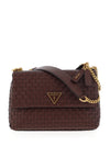 Guess Lisbet Woven Shoulder Bag, Mahogony