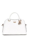 Guess Betula Patent Quilted Satchel Bag, White