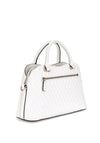Guess Betula Patent Quilted Satchel Bag, White