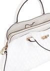 Guess Betula Patent Quilted Satchel Bag, White
