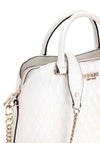 Guess Betula Patent Quilted Satchel Bag, White