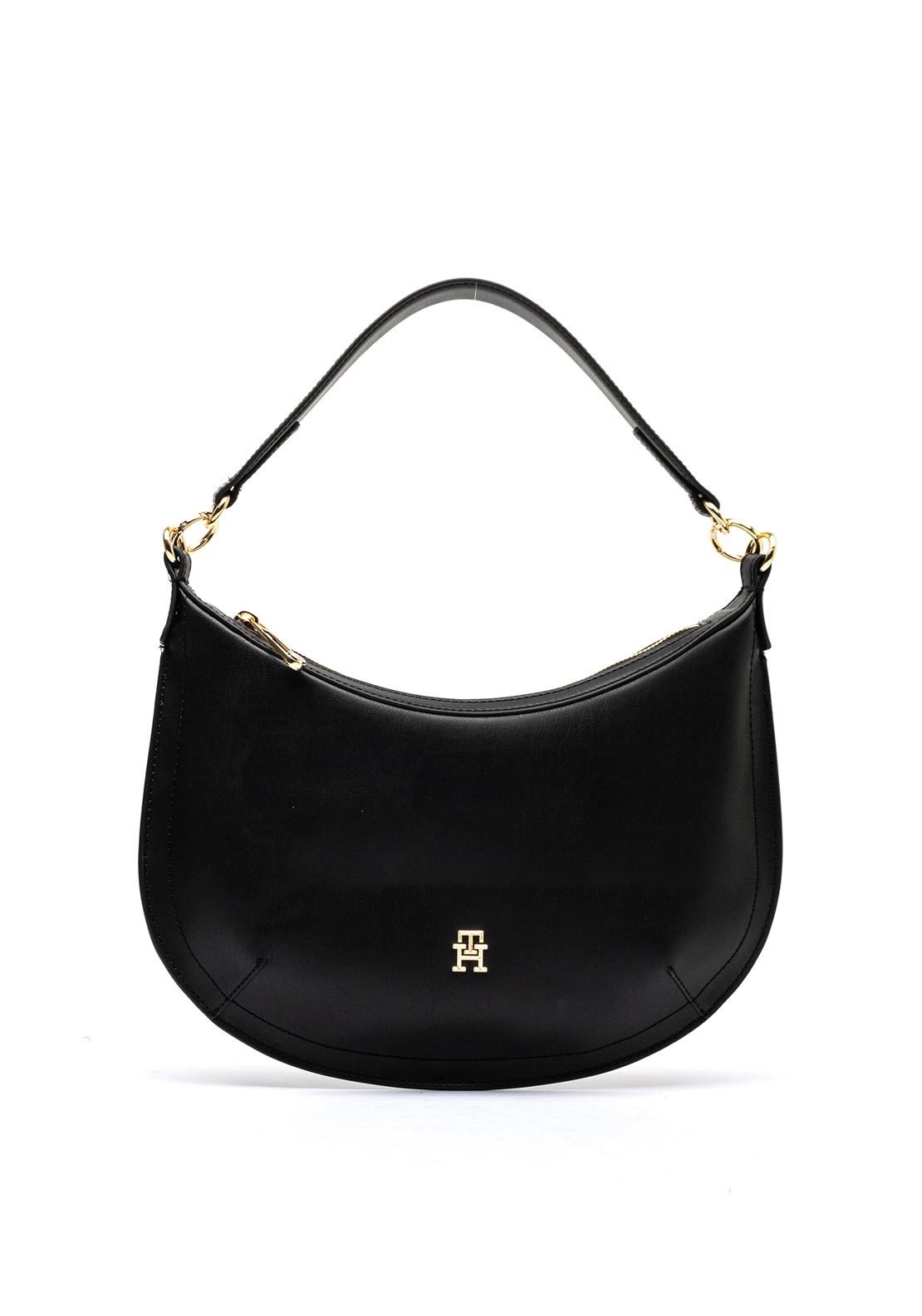 Tommy Hilfiger Chic Monogram Hobo Shoulder Bag, Black