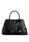 Guess Laryn Pebbled Luxury Satchel Bag, Black