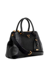 Guess Laryn Pebbled Luxury Satchel Bag, Black