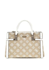 Guess Loralee 4G Peony Satchel Bag, White Multi