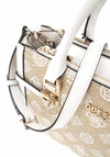 Guess Loralee 4G Peony Satchel Bag, White Multi