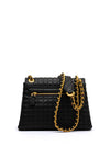 Guess Tia Patent Crossbody Bag, Black