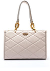 Guess Cilian Quilted Girlfriend Shoulder Bag, Stone