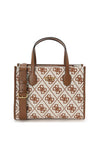 Guess Silvana Embroidered Medium Satchel, Saddle Logo