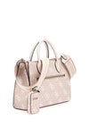 Guess High Society Monogram Satchel Bag, Rosewood Logo