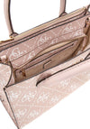 Guess High Society Monogram Satchel Bag, Rosewood Logo