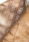Guess Faux Fur Logo Scarf, Camel