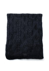 Guess Cable Knit Wool Scarf, Black