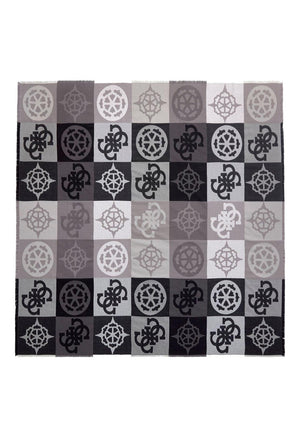 Guess Logo Print Scarf, Grey Multi