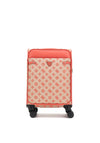 Guess Beyza 4G Logo 21.5” 8-Wheeler Spin Cabin Suitcase, Coral Red