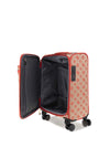 Guess Beyza 4G Logo 21.5” 8-Wheeler Spin Cabin Suitcase, Coral Red