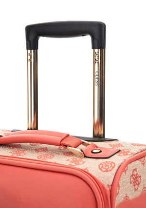 Guess Beyza 4G Logo 21.5” 8-Wheeler Spin Cabin Suitcase, Coral Red