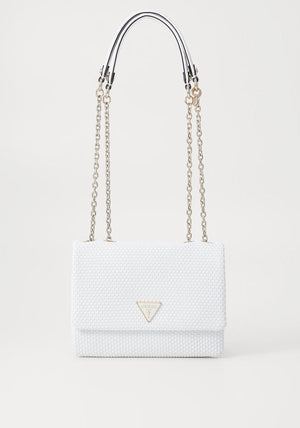 Guess Phaedra Woven Small Convertible Crossbody Bag, White