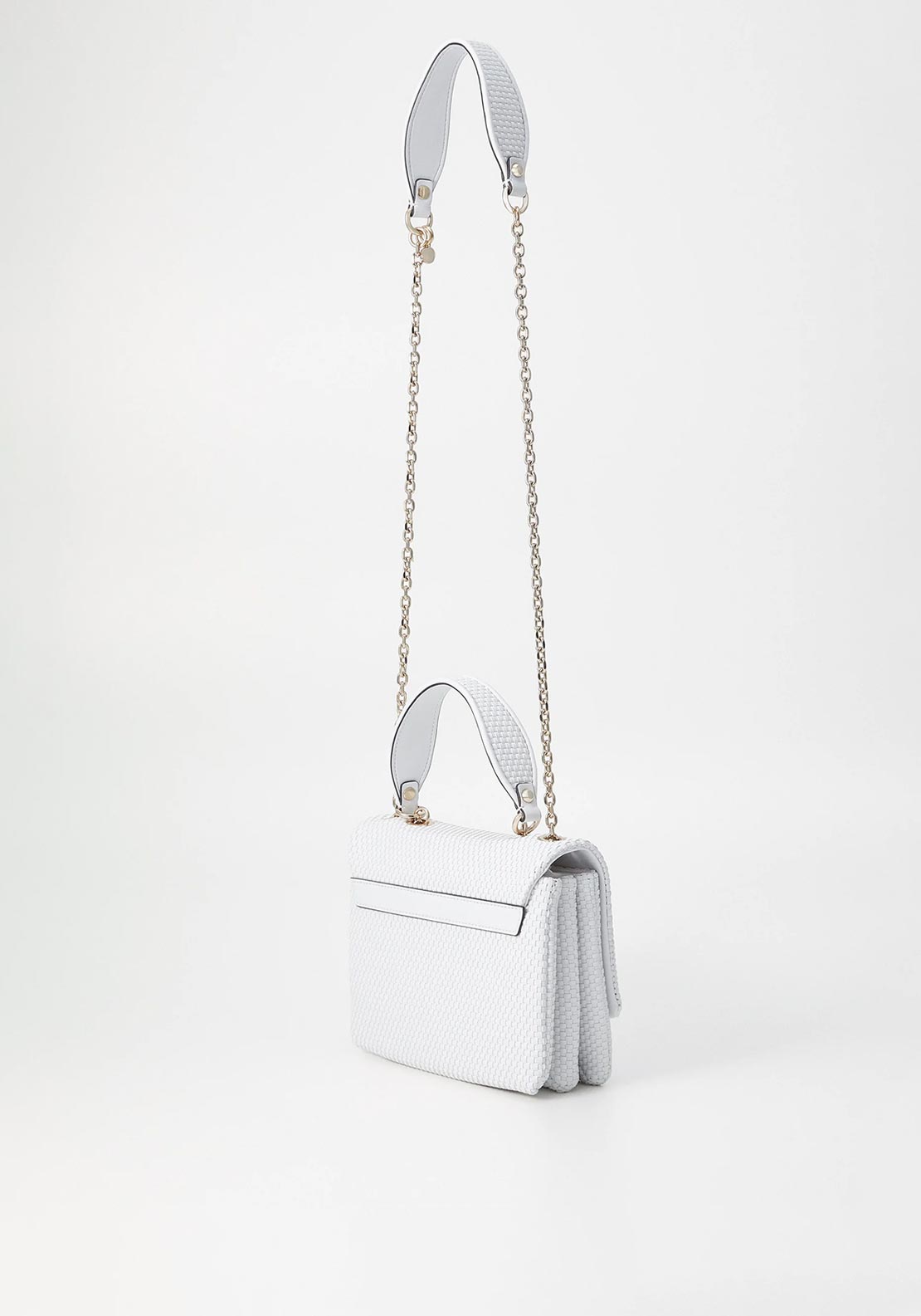 Guess Phaedra Woven Small Convertible Crossbody Bag, White